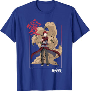 Naruto Shippuden Gaara Kanji Frame Anime T-Shirt - T-Shirt | Royal
