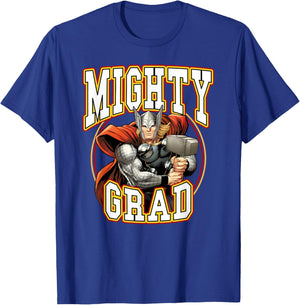 Marvel Avengers Mighty Grad Thor Epic Graduation Big Logo T-Shirt - T-Shirt | Royal