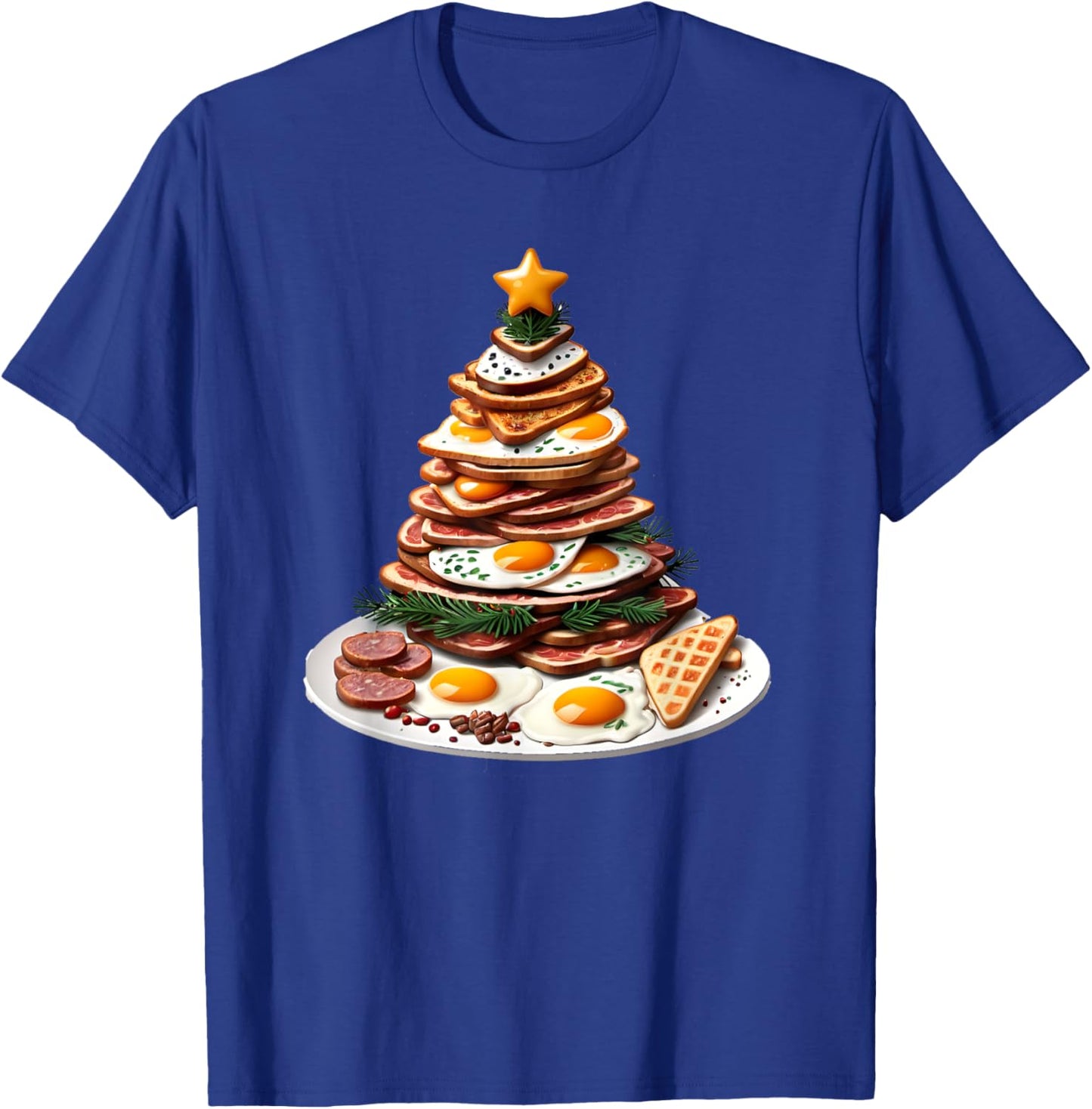Traditional English Breakfast Christmas Tree T-Shirt - T-Shirt | Royal