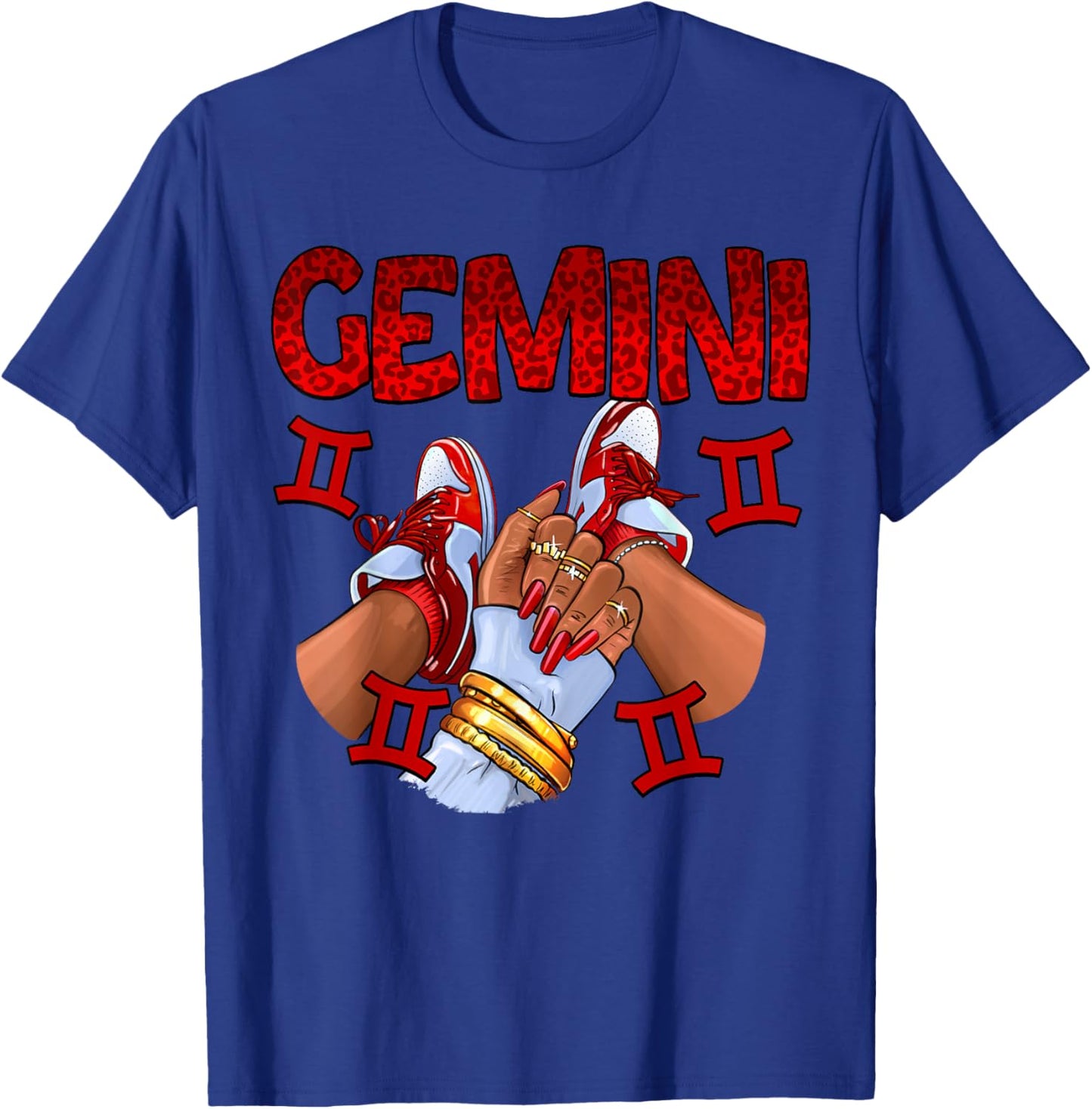 Gemini Queen Birthday Women Sneakers Zodiac Sign Bday T-Shirt - T-Shirt | Royal