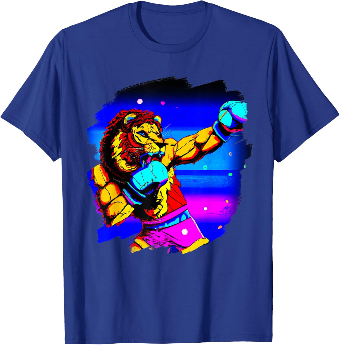 Lion Boxing Cool Funny Lion Boxing Boxer T-Shirt - T-Shirt | Royal