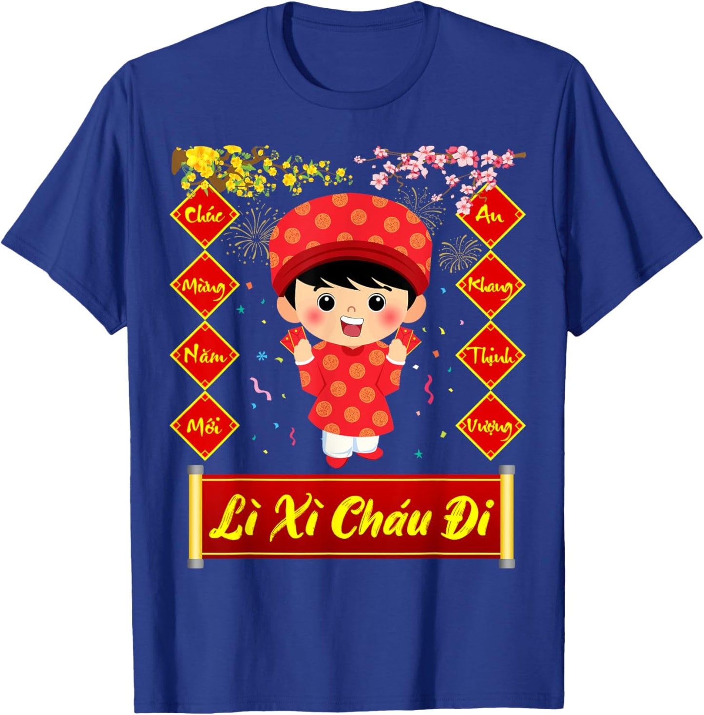Li Xi Chau Di Happy Lunar New Year 2025 Vietnamese Boy T-Shirt - T-Shirt | Royal