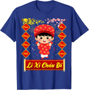 Li Xi Chau Di Happy Lunar New Year 2025 Vietnamese Boy T-Shirt - T-Shirt | Royal