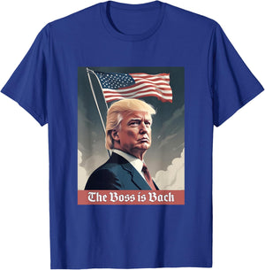 Trump 2024 President | The Boss is Back T-Shirt - T-Shirt | Royal