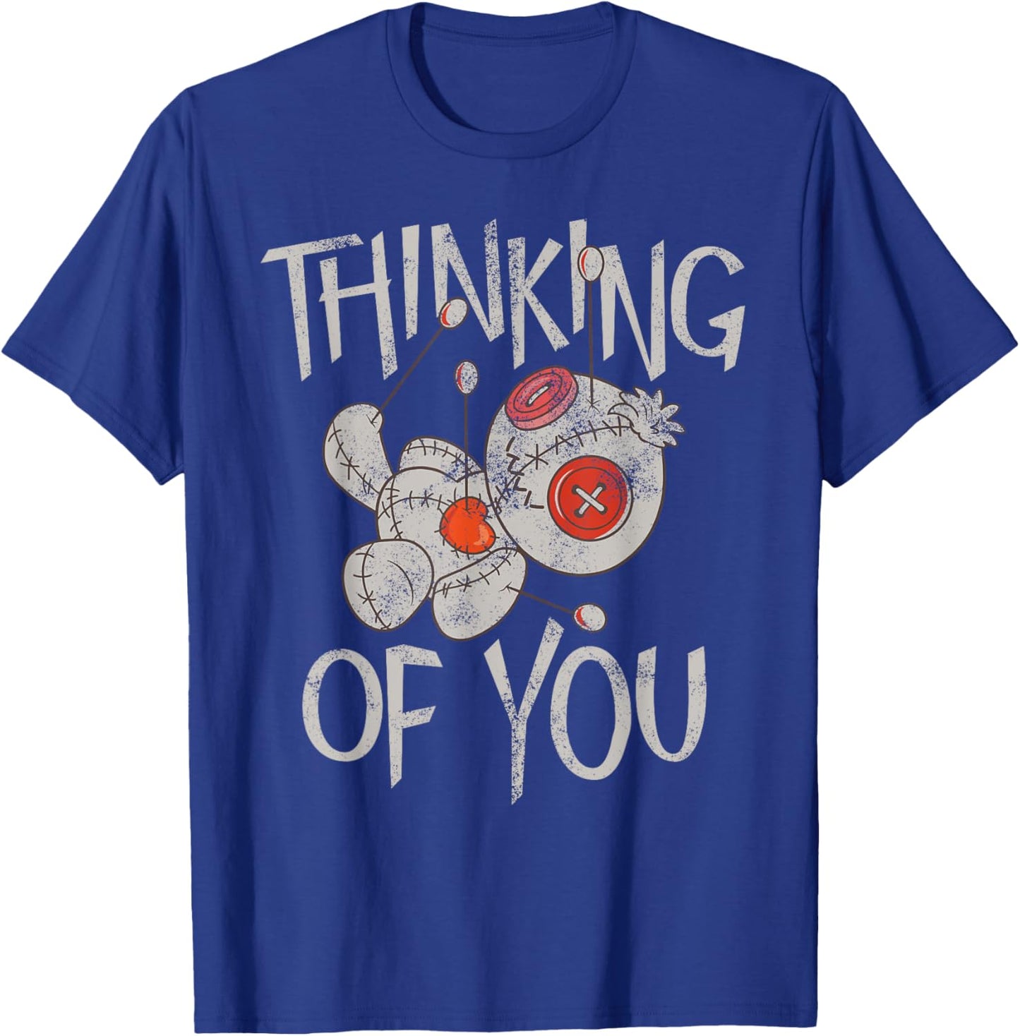 Funny Halloween Thinking of You Funny Voodoo Doll Graphic T-Shirt - T-Shirt | Royal