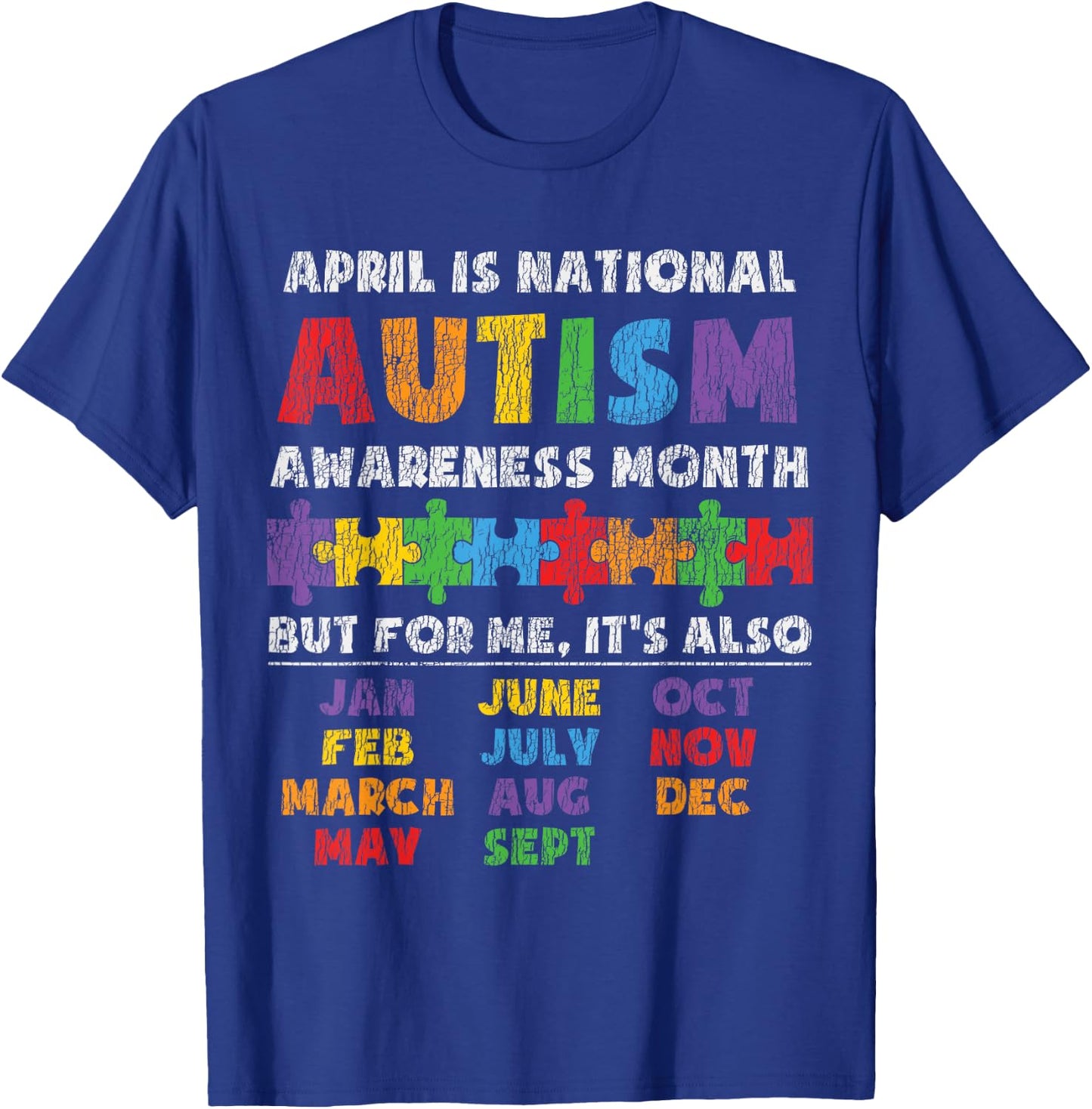 National Autism Awerness Month Autistic Kids Awareness Gift T-Shirt - T-Shirt | Royal