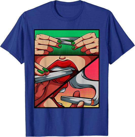 Roll It Lick It Smoke It Marijuana Weed Pot Sexy Lips T-Shirt - T-Shirt | Royal