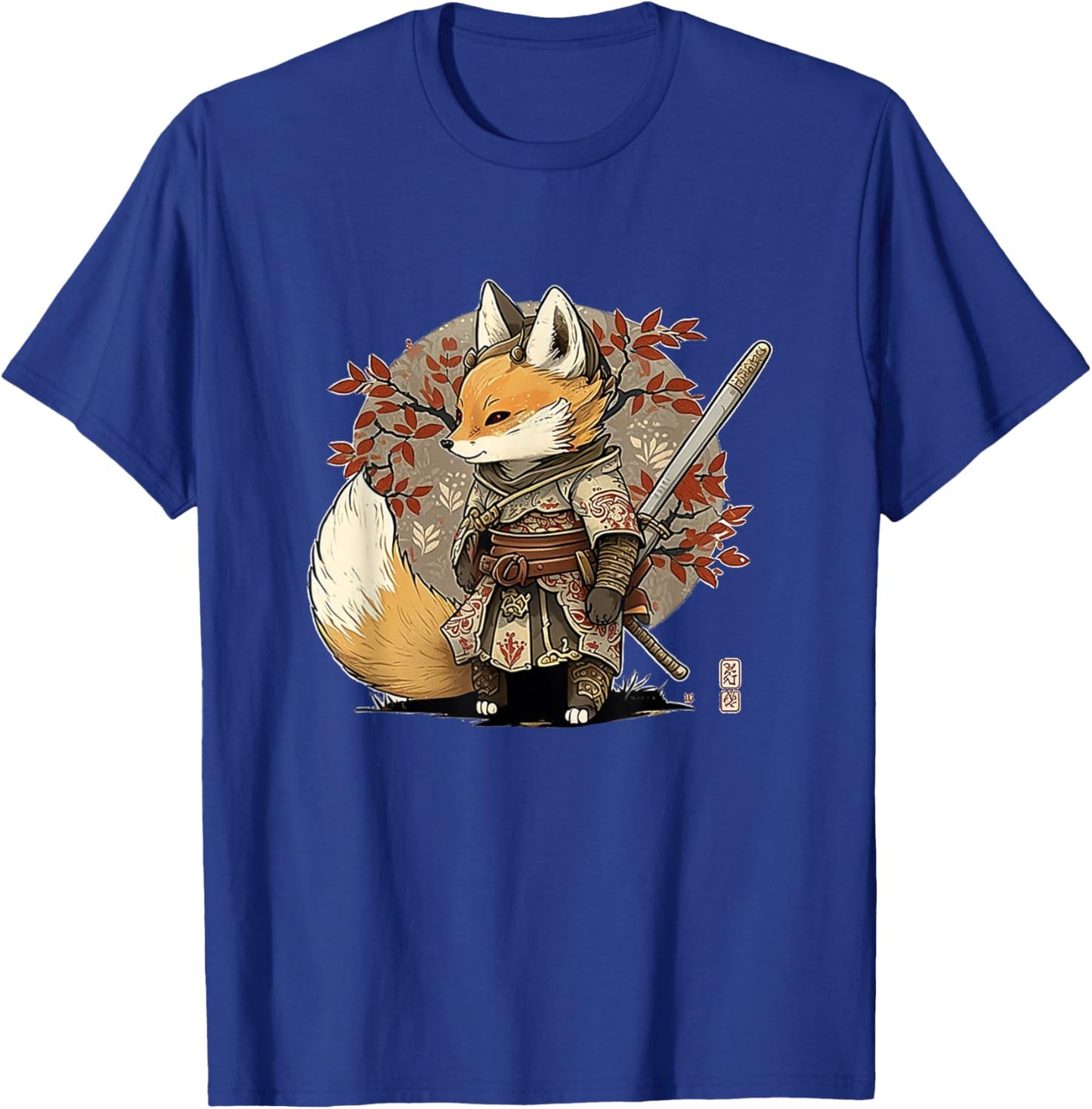 Kawaii Japanese Style Samurai Fox Anime T-Shirt - T-Shirt | Royal