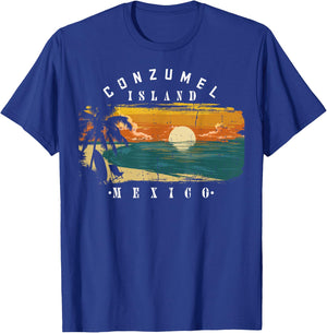 Cozumel Mexico Beaches Retro Cool Distressed Graphic Women T-Shirt - T-Shirt | Royal