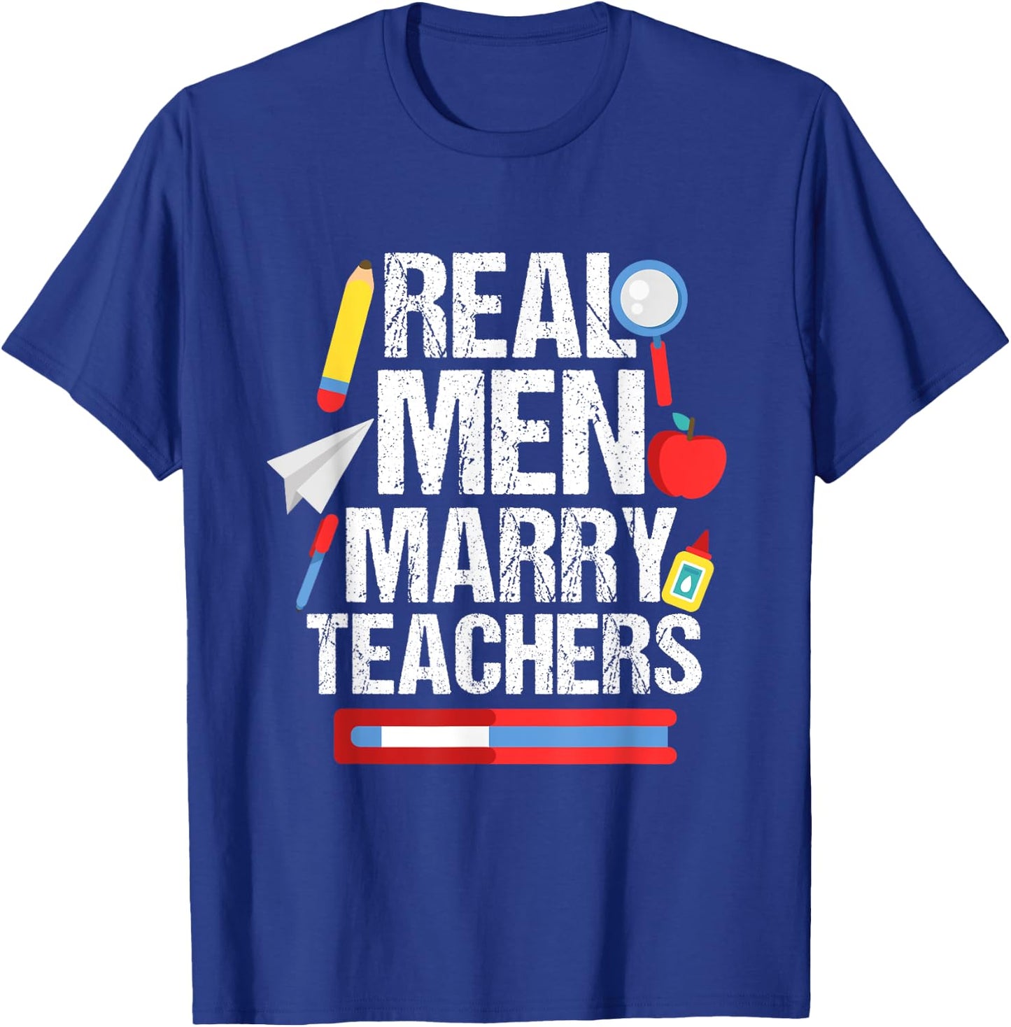 Proud Husband of Teacher Funny Marry Teacher Design Men Women T-Shirt - T-Shirt | Royal