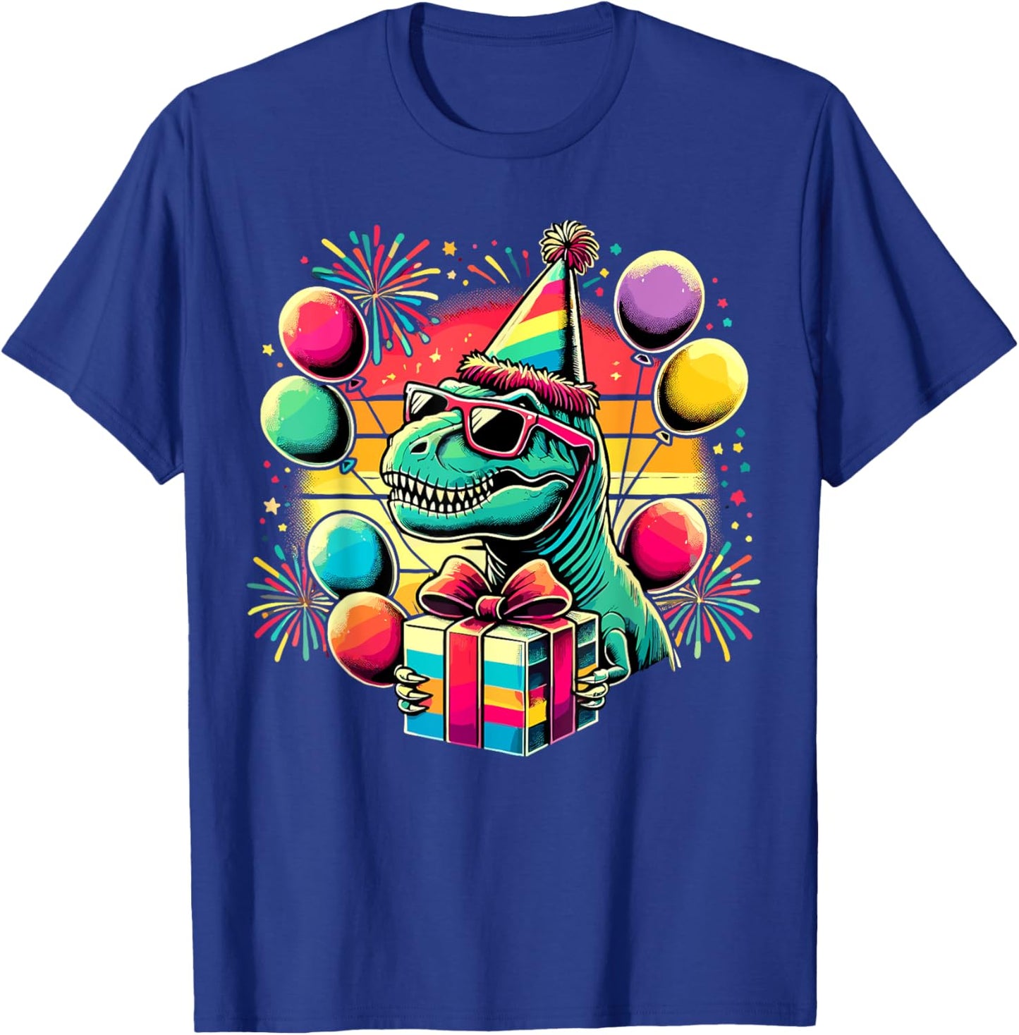 Dinosaur Birthday Party T-Rex Dinosaur T-Shirt - T-Shirt | Royal