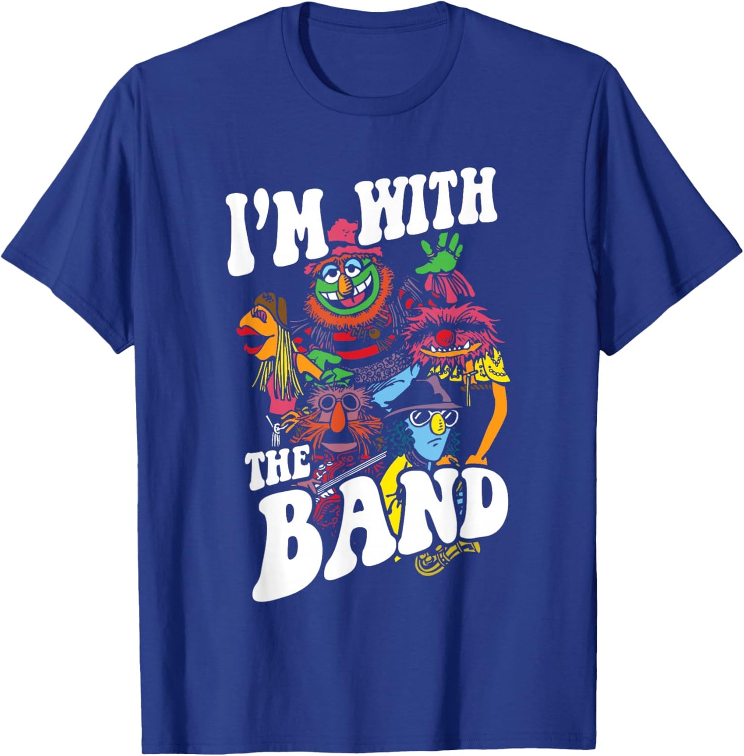 Disney The Muppets I'm With The Band Color Rock Poster T-Shirt - T-Shirt | Royal