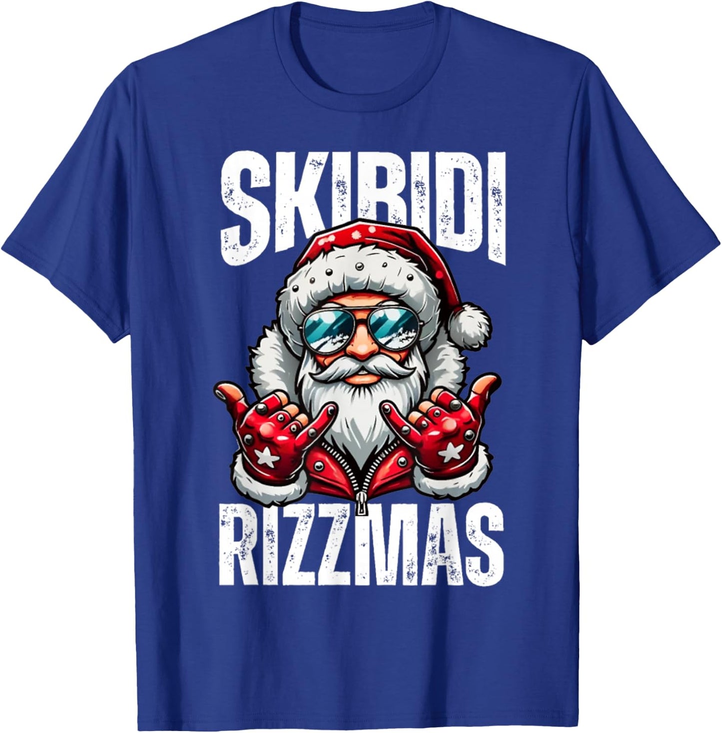 Funny Christmas Rizz Santa Skibidi Rizzmas T-Shirt - T-Shirt | Royal