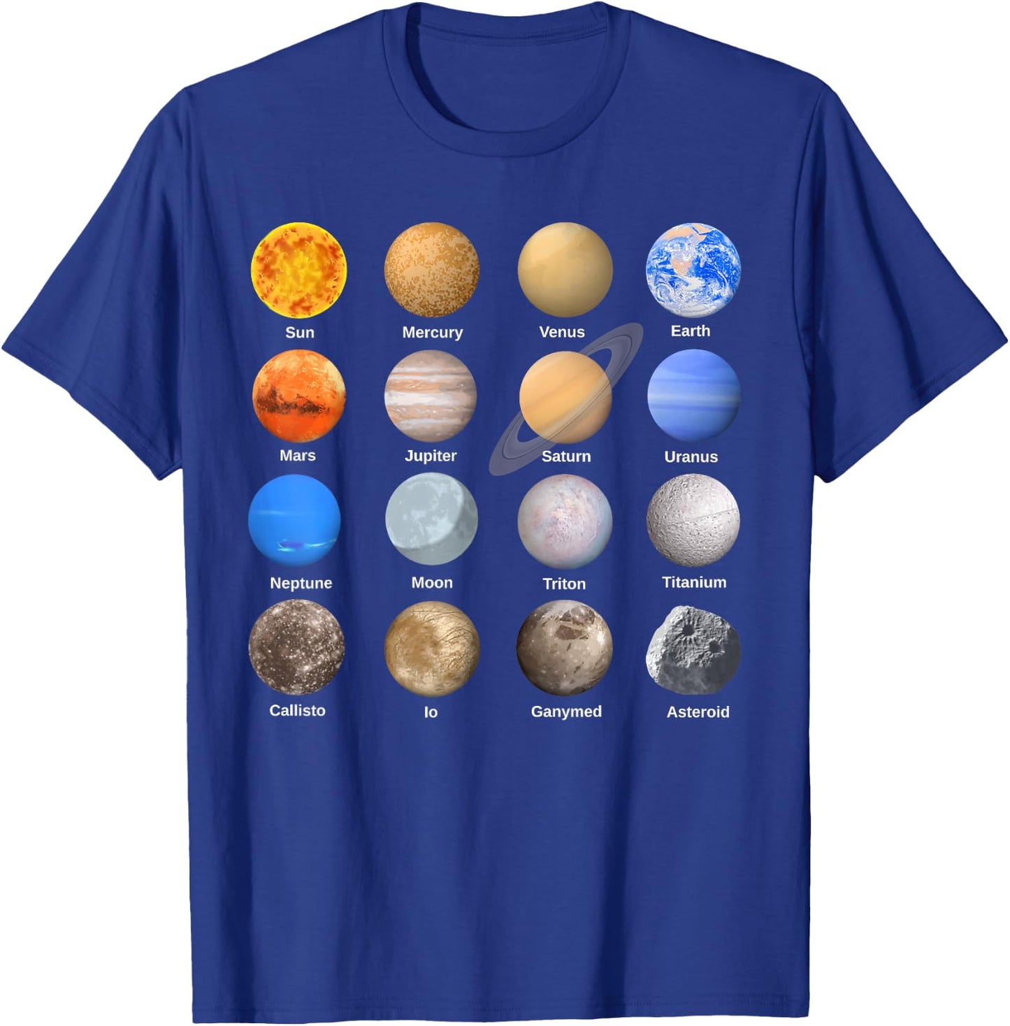 Solar System Planets Science Space Boys Girls STEM Kids T-Shirt - T-Shirt | Royal