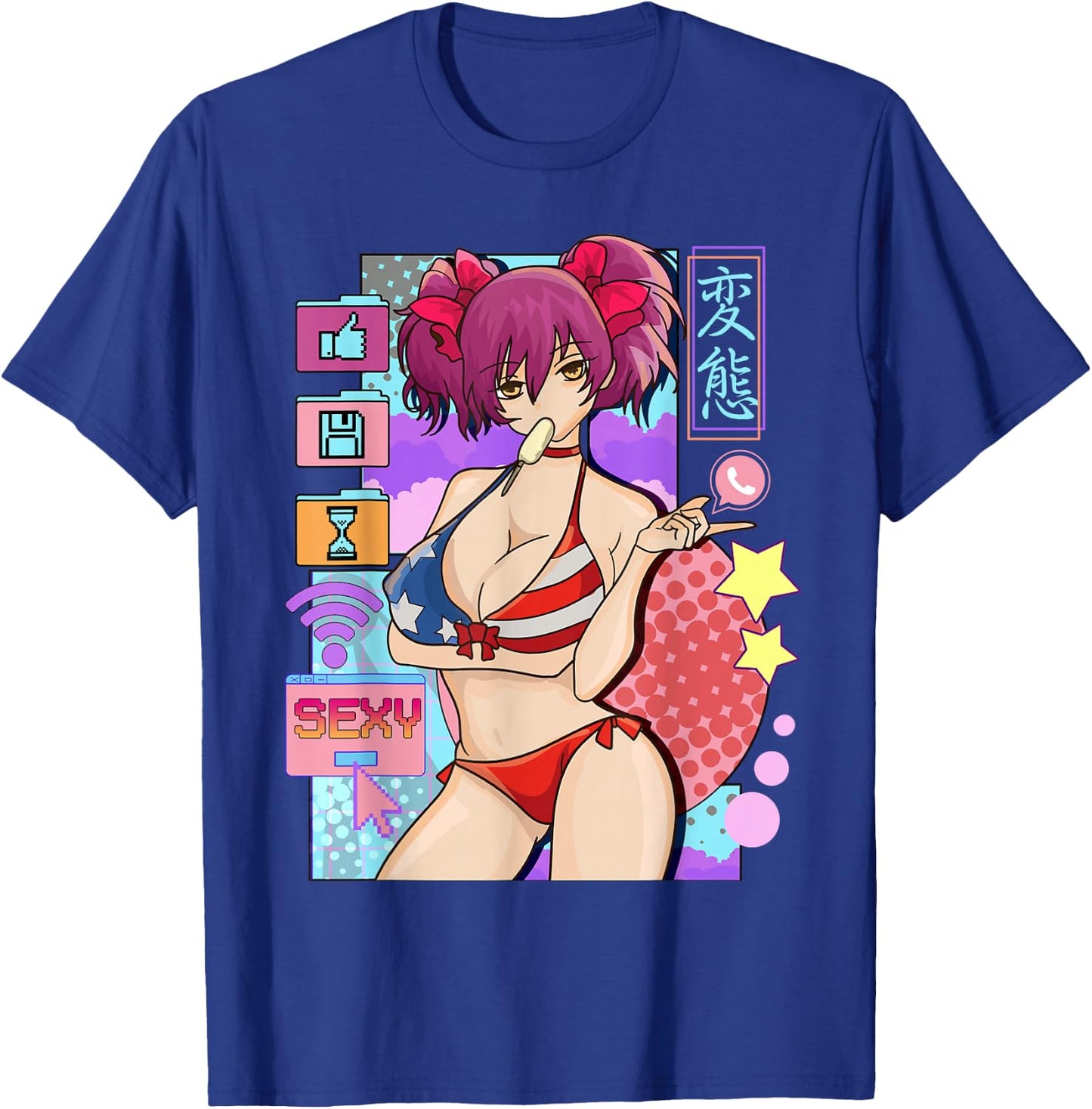 Sexy Anime Girl Waifu Japanese Cosplay T-Shirt - T-Shirt | Royal