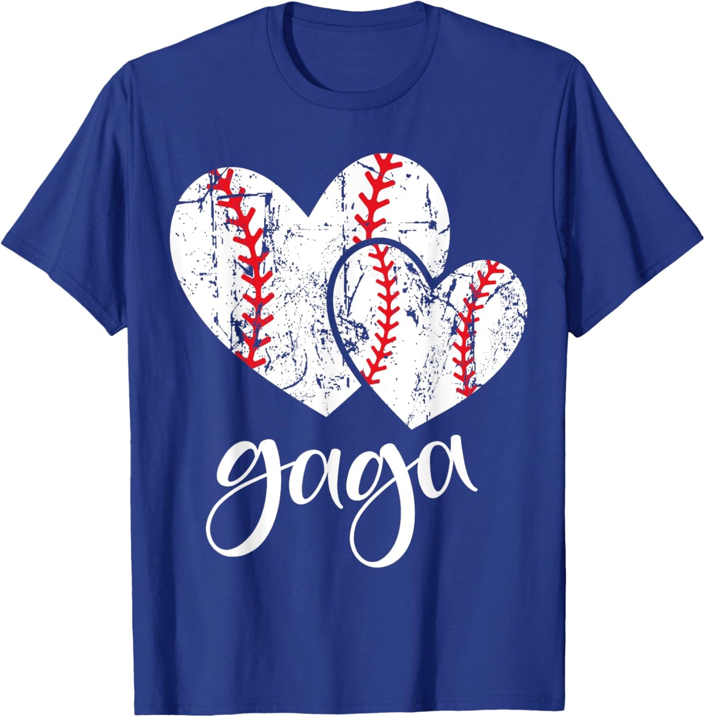 Baseball Gaga Heart Ball Funny Proud Grandma Mother's Day T-Shirt - T-Shirt | Royal