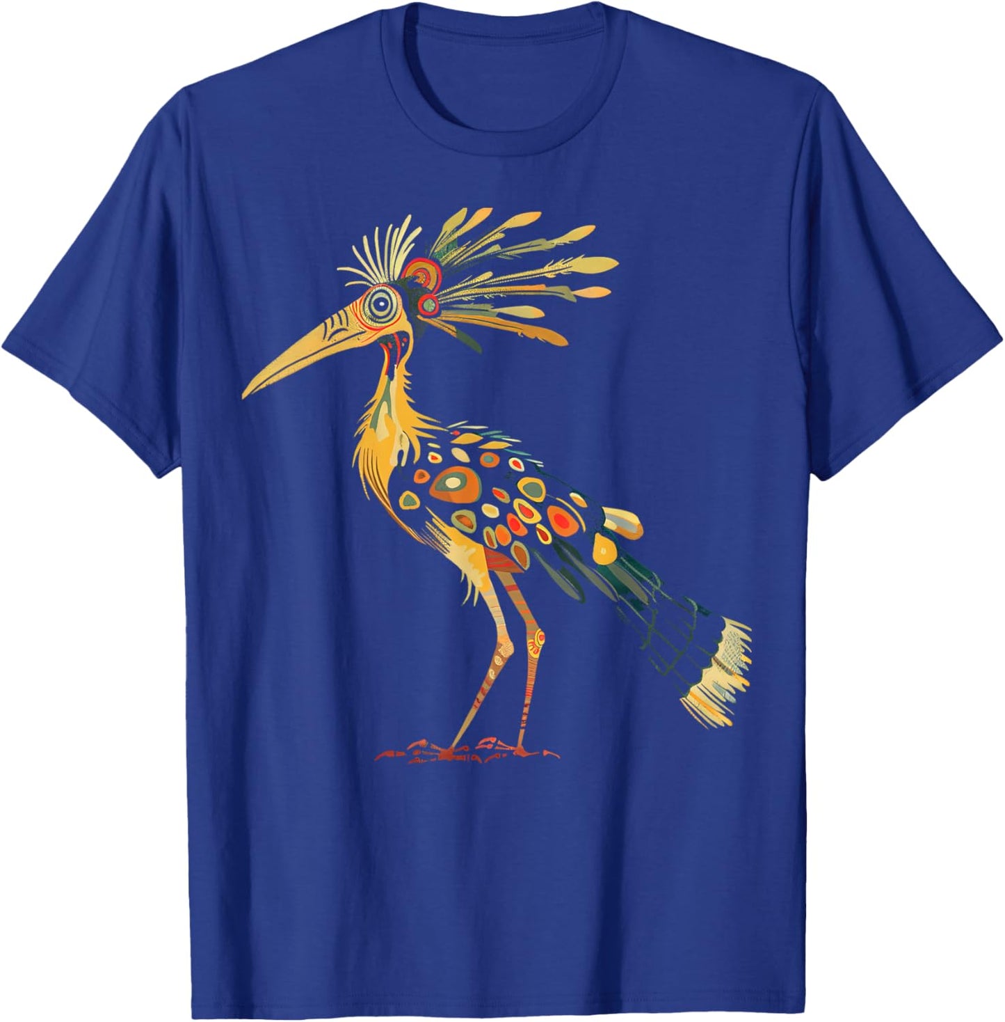 Tribal Bird Abstract Orange and Black Design T-Shirt - T-Shirt | Royal
