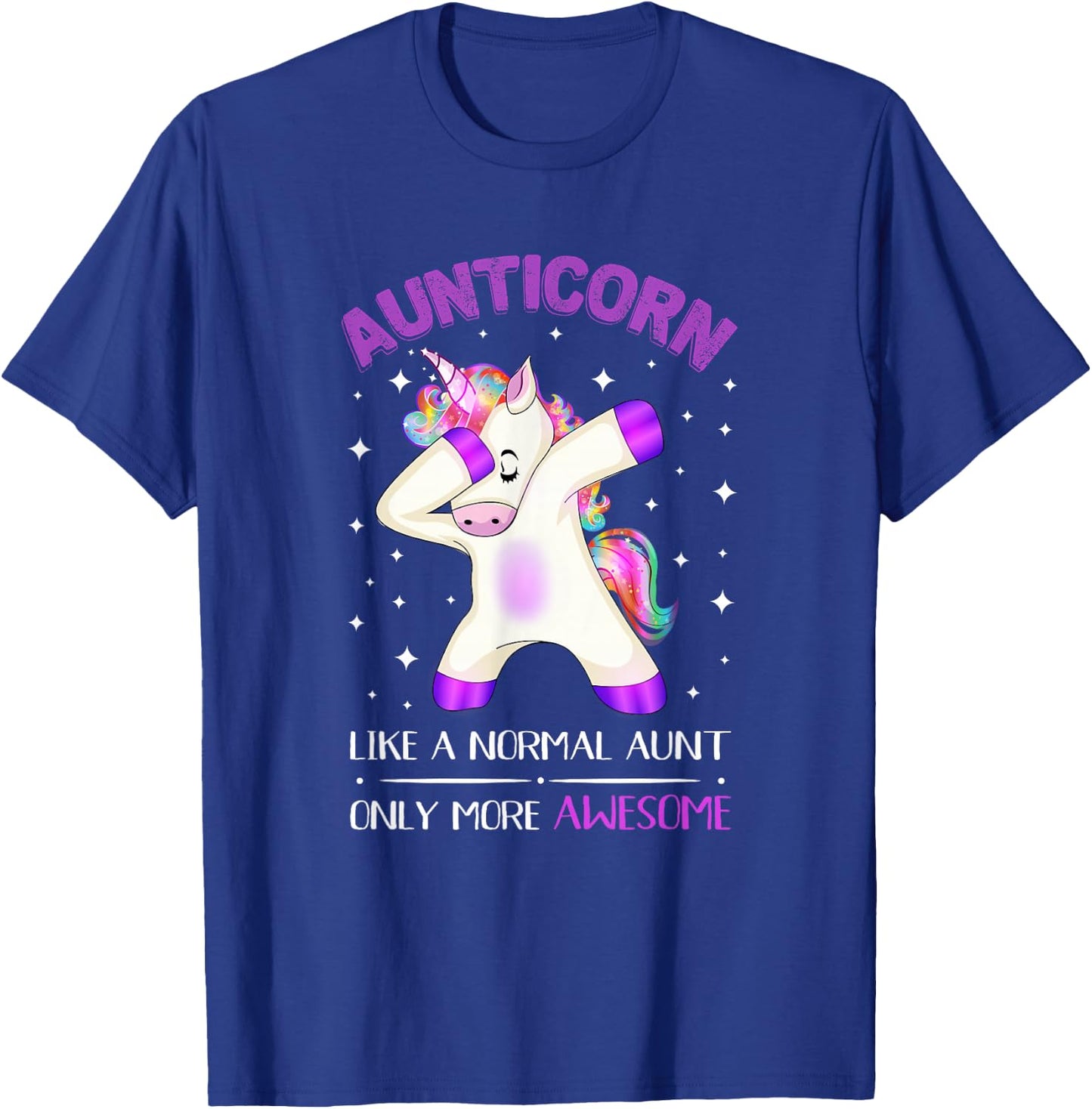 Aunticorn Like an Aunt Only Awesome Dabbing Unicorn T-Shirt - T-Shirt | Royal