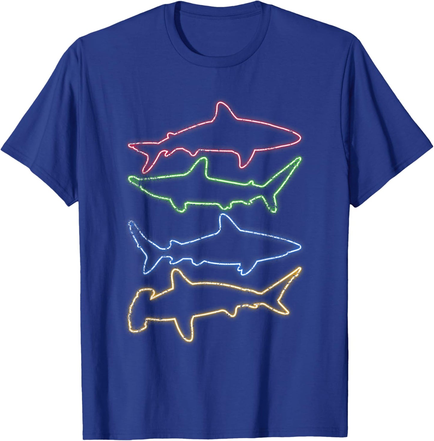 Sea Monster Colorful Ocean Animals Predator Shark T-Shirt - T-Shirt | Royal