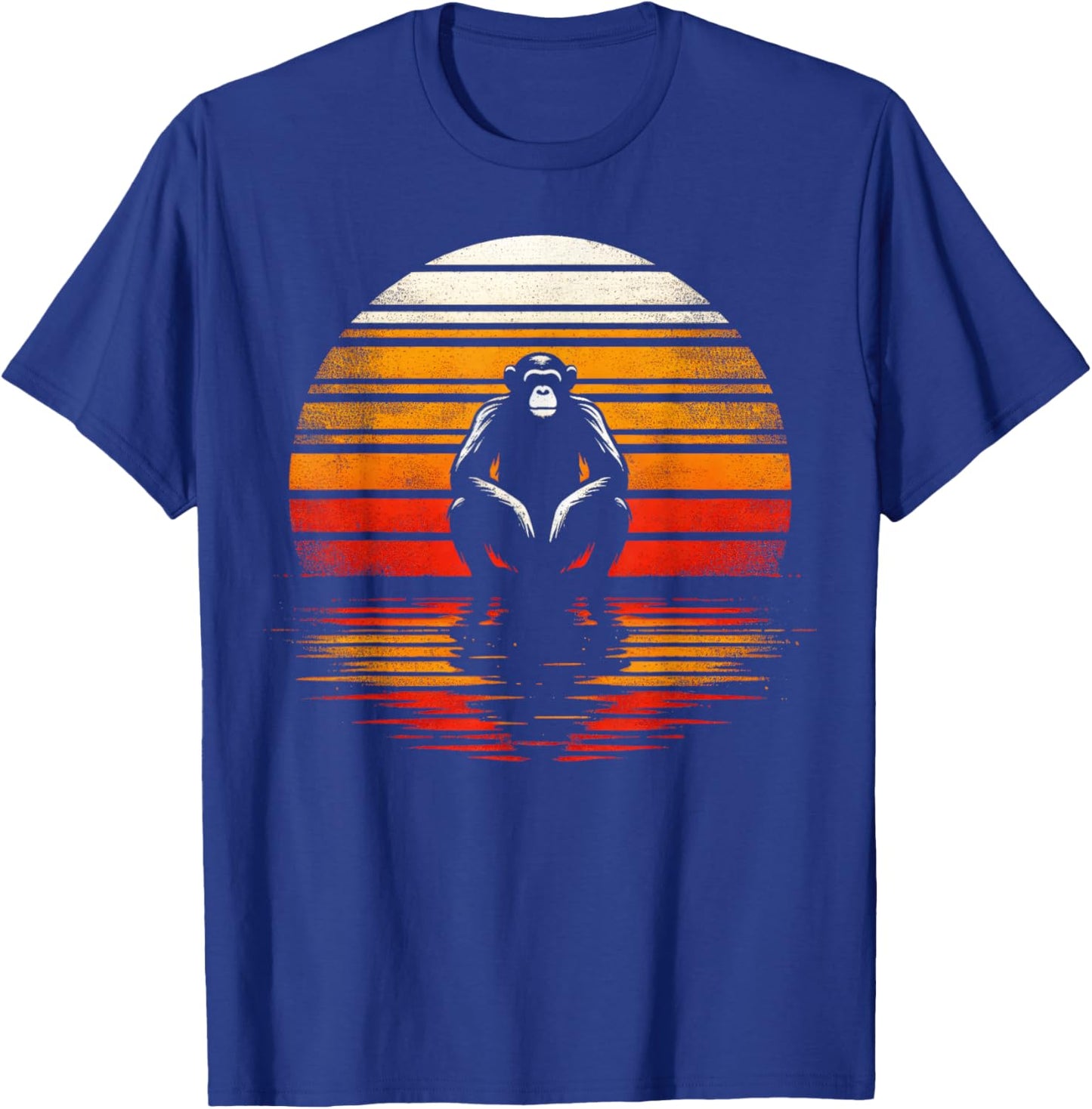 Bonobo Monkey Sunset Retro Style Safari Vintage 70s T-Shirt - T-Shirt | Royal