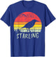 Retro Vintage Starling Silhouette Bird 70s 80s T-Shirt - T-Shirt | Royal