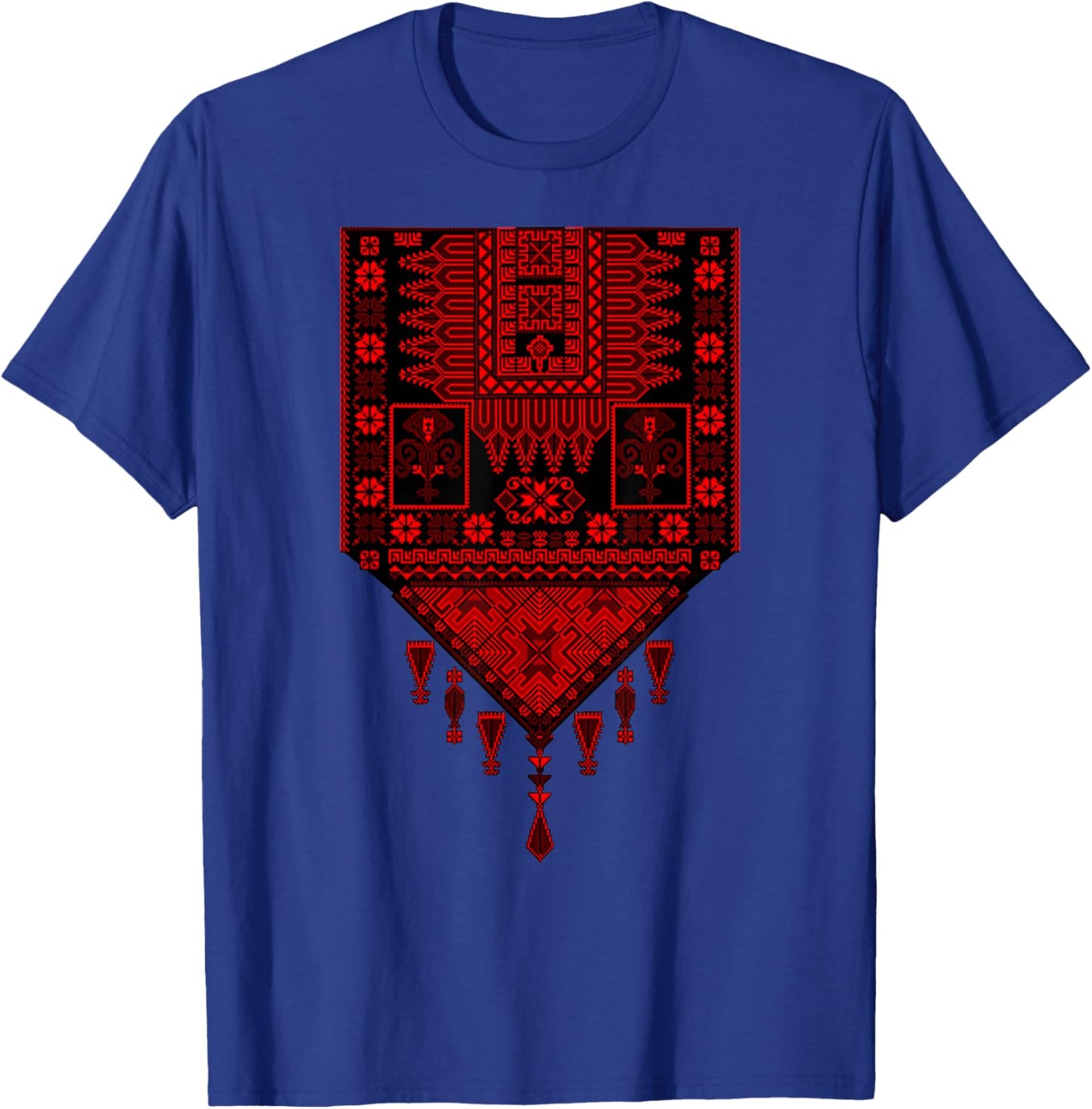 Palestine Tatreez Palestinian Design Ethnic Heritage Tatreez T-Shirt - T-Shirt | Royal