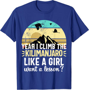 Vintage Kilimanjaro Mount Mountain Climbers Gift T-Shirt - T-Shirt | Royal
