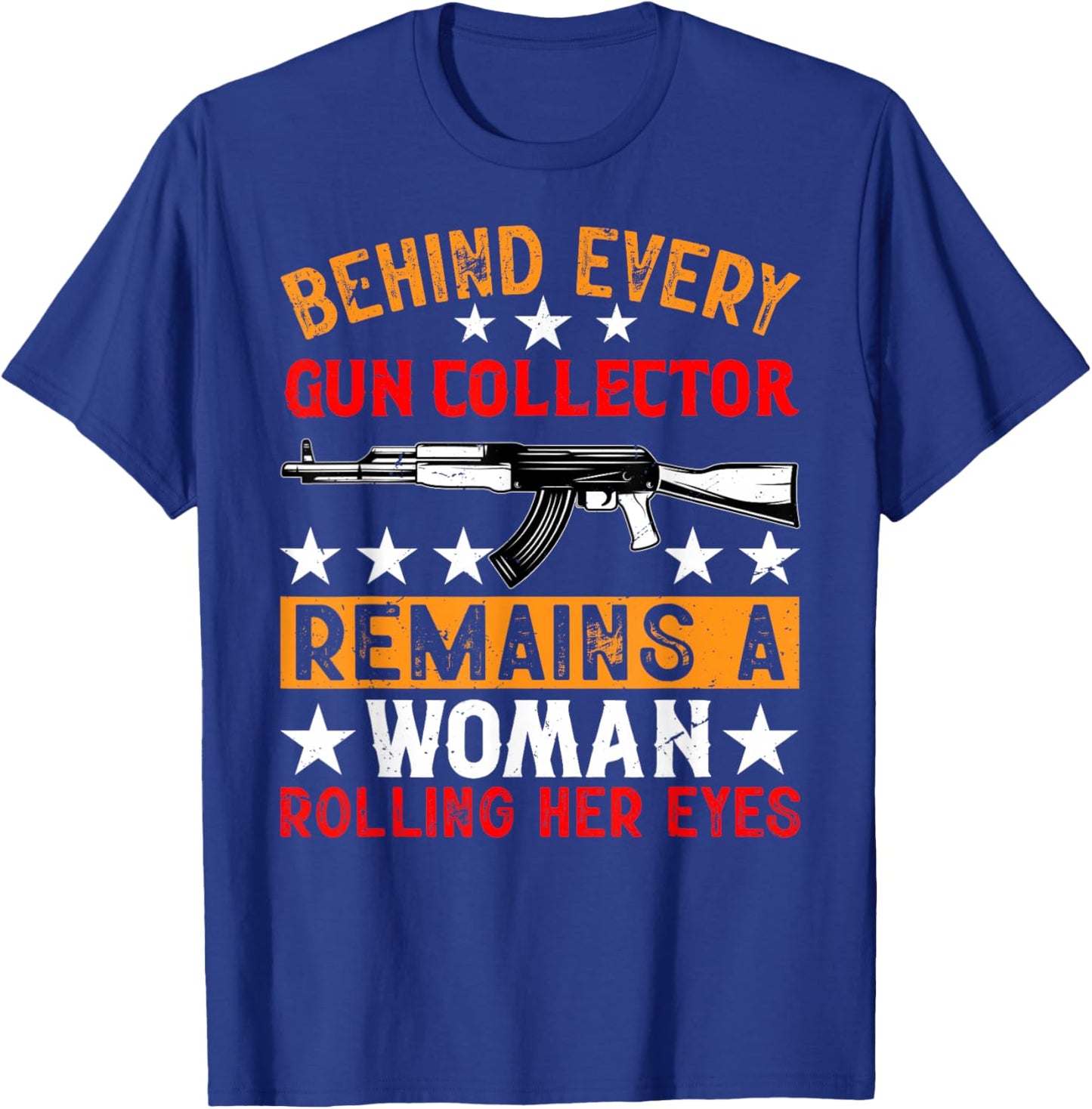 Firearm Collector Guns Collecting Machine Gun Outfit T-Shirt - T-Shirt | Royal