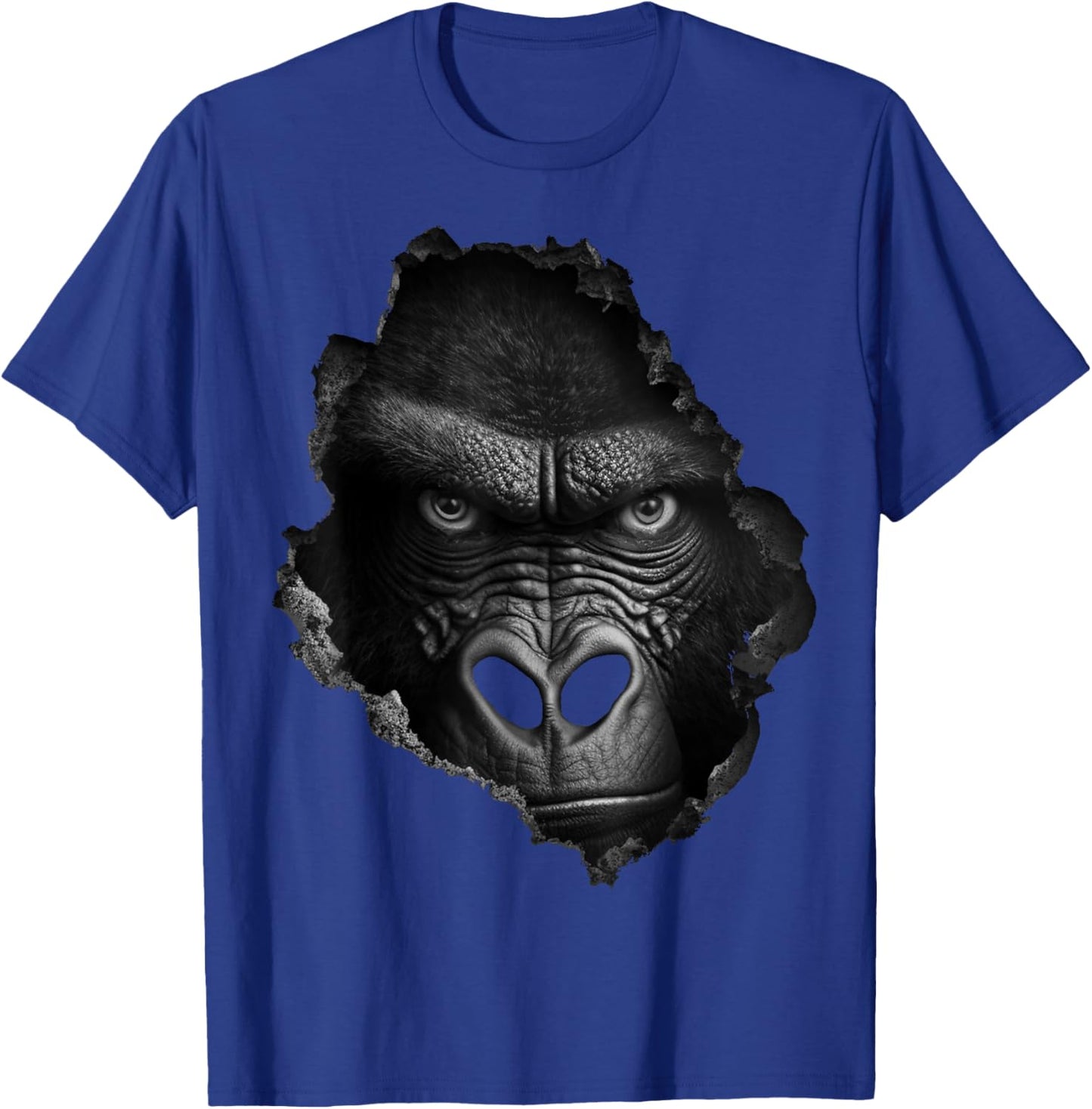 Gorilla Face Wall Animal Print Art Animal Lover Gorilla T-Shirt - T-Shirt | Royal