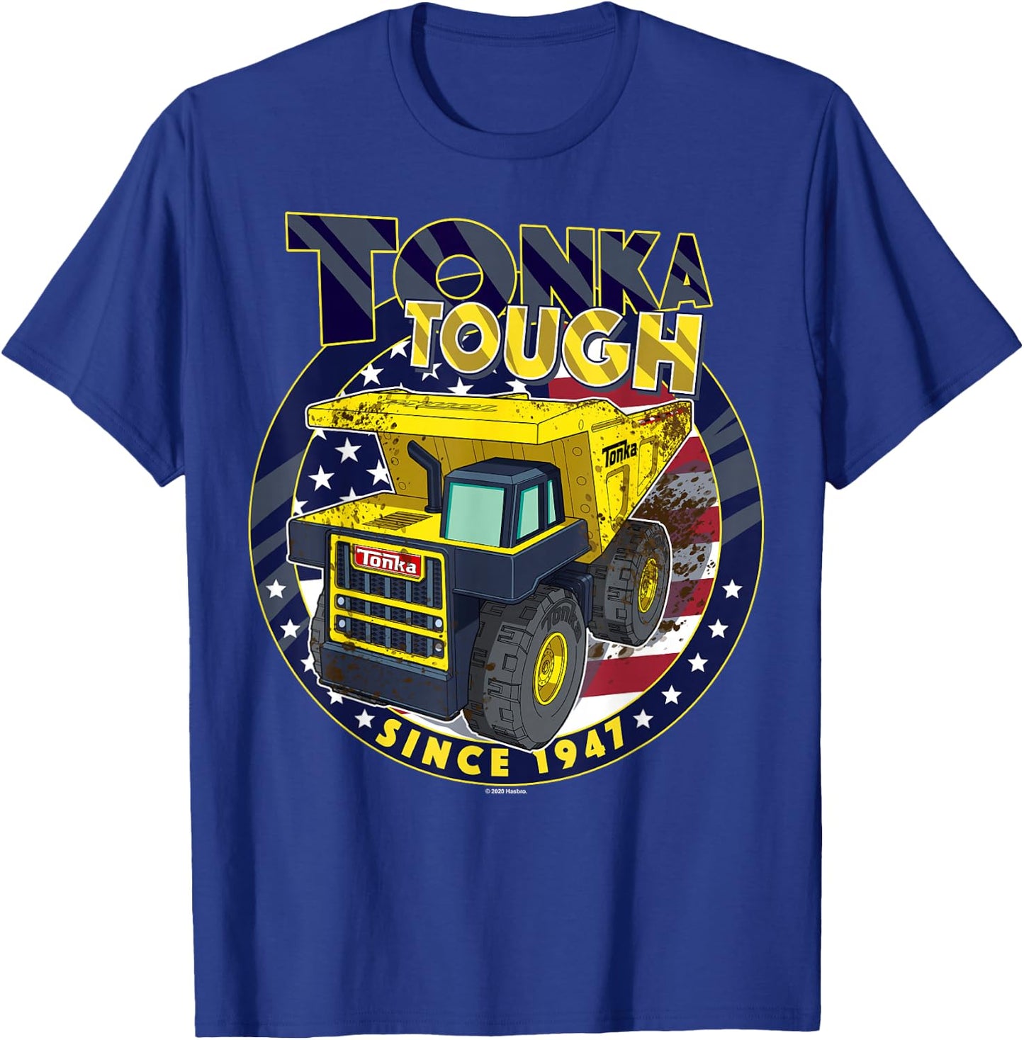 Tonka Tough Since 1947 American Flag Circle T-Shirt - T-Shirt | Royal