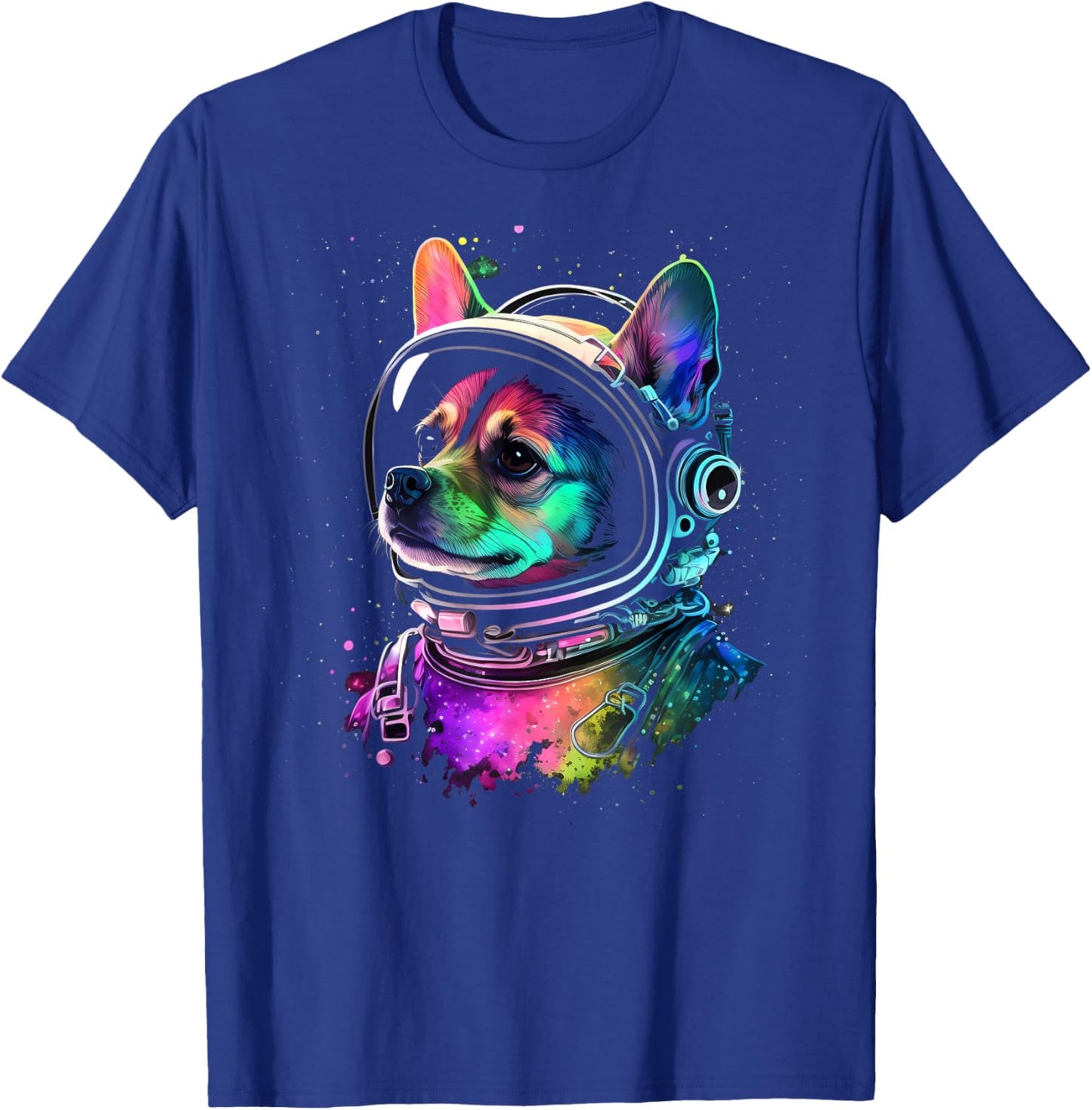 Chihuahua in Space Cute Colorful Cosmic Astronaut Funny T-Shirt - T-Shirt | Royal