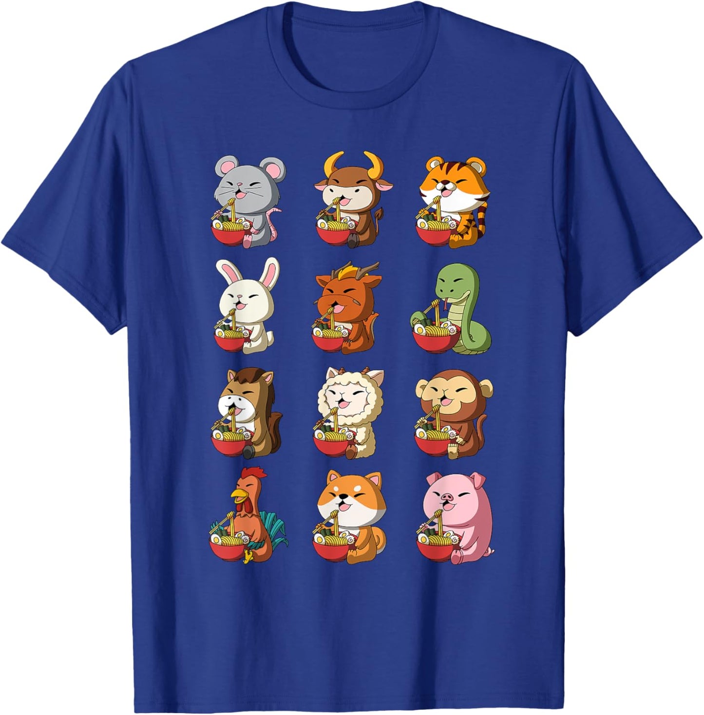 Cute Chinese Zodiac Animals Ramen Noddle Lunar New Year T-Shirt - T-Shirt | Royal