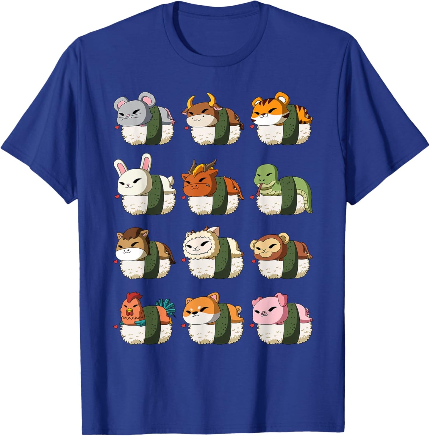 Cute Chinese Zodiac Animal Signs Lunar New Year Sushi T-Shirt - T-Shirt | Royal