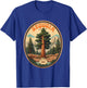 Sequoia National Park Tree Illustration Hiking Retro Badge T-Shirt - T-Shirt | Royal