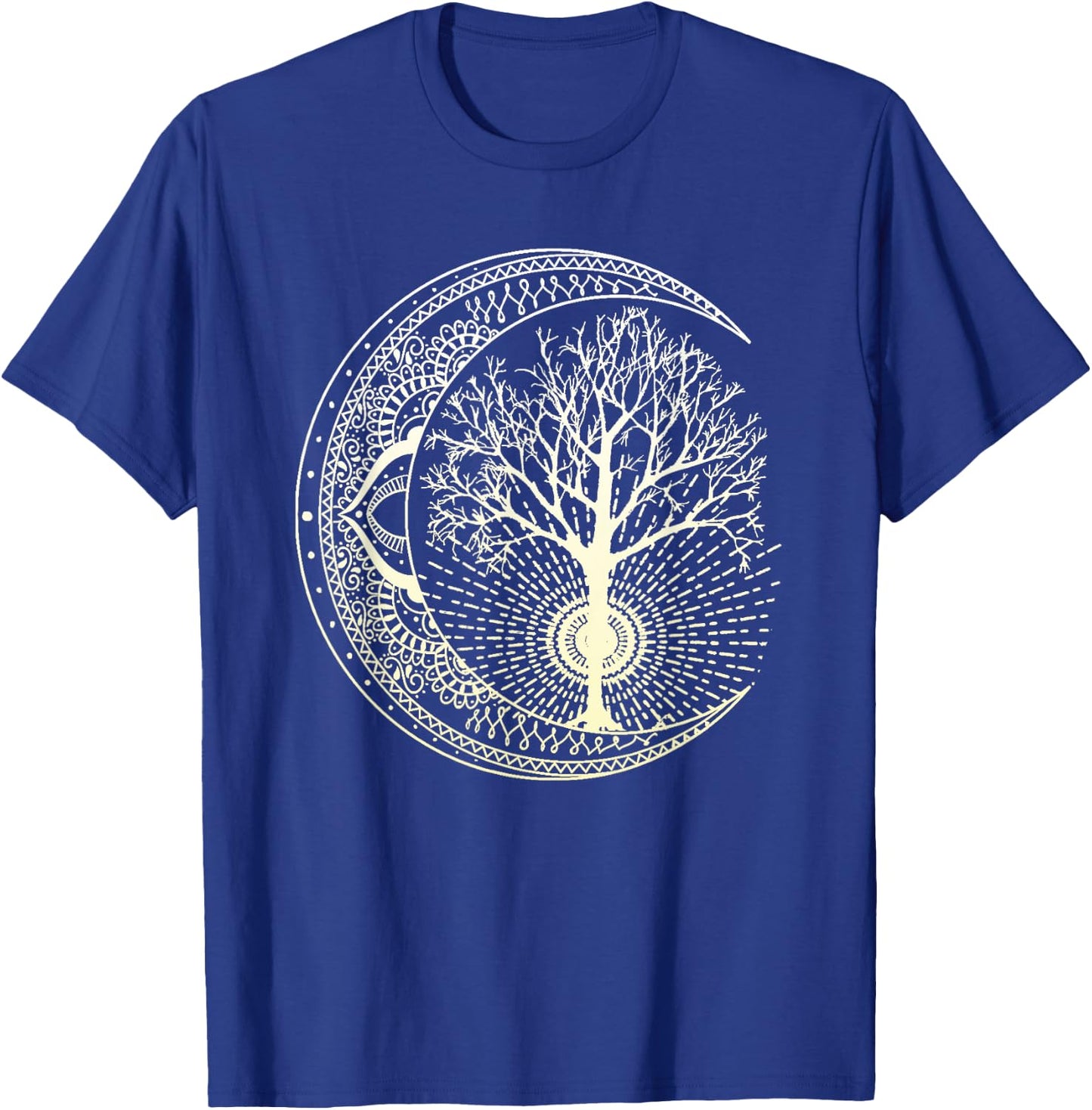 Mandala Moon Tree of Life Tattoo Style T-Shirt - T-Shirt | Royal