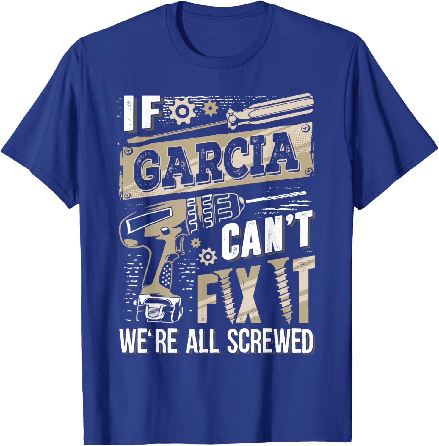 Vintage Classic GARCIA Family Name Ideas -Adults & Kids Funny Vintage Name Family Black Small Regular Fit Short Sleeve T-Shirt - T-Shirt | Royal