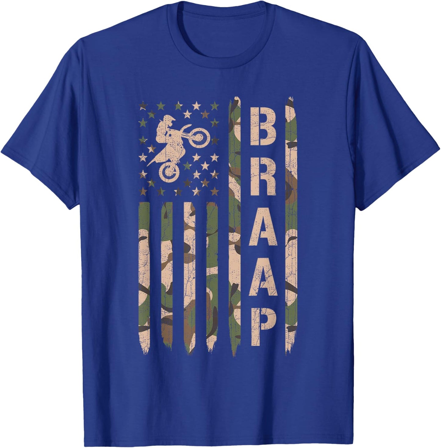 Braap Dirt Bike Camo Motocross Racing Supercross Gift T-Shirt - T-Shirt | Royal
