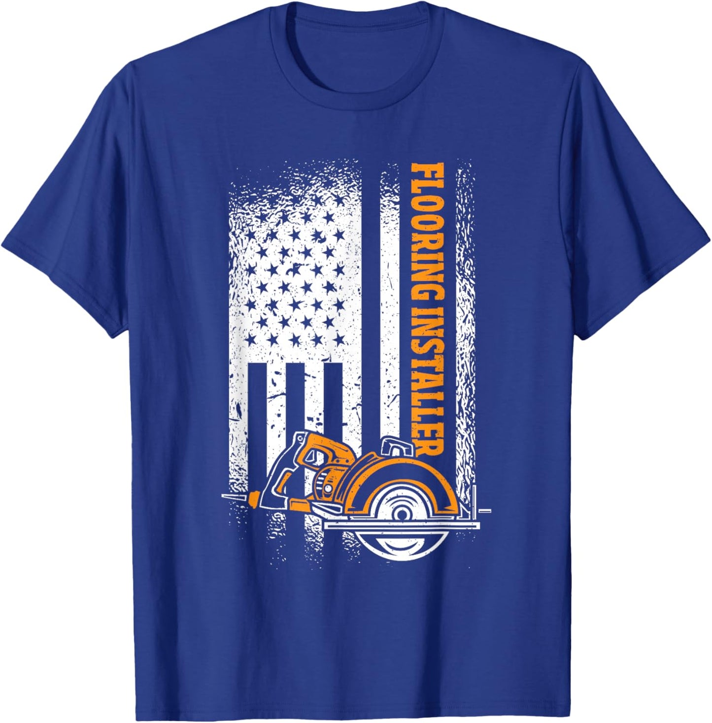 Floor Installer American Flag Flooring Installer T-Shirt - T-Shirt | Royal