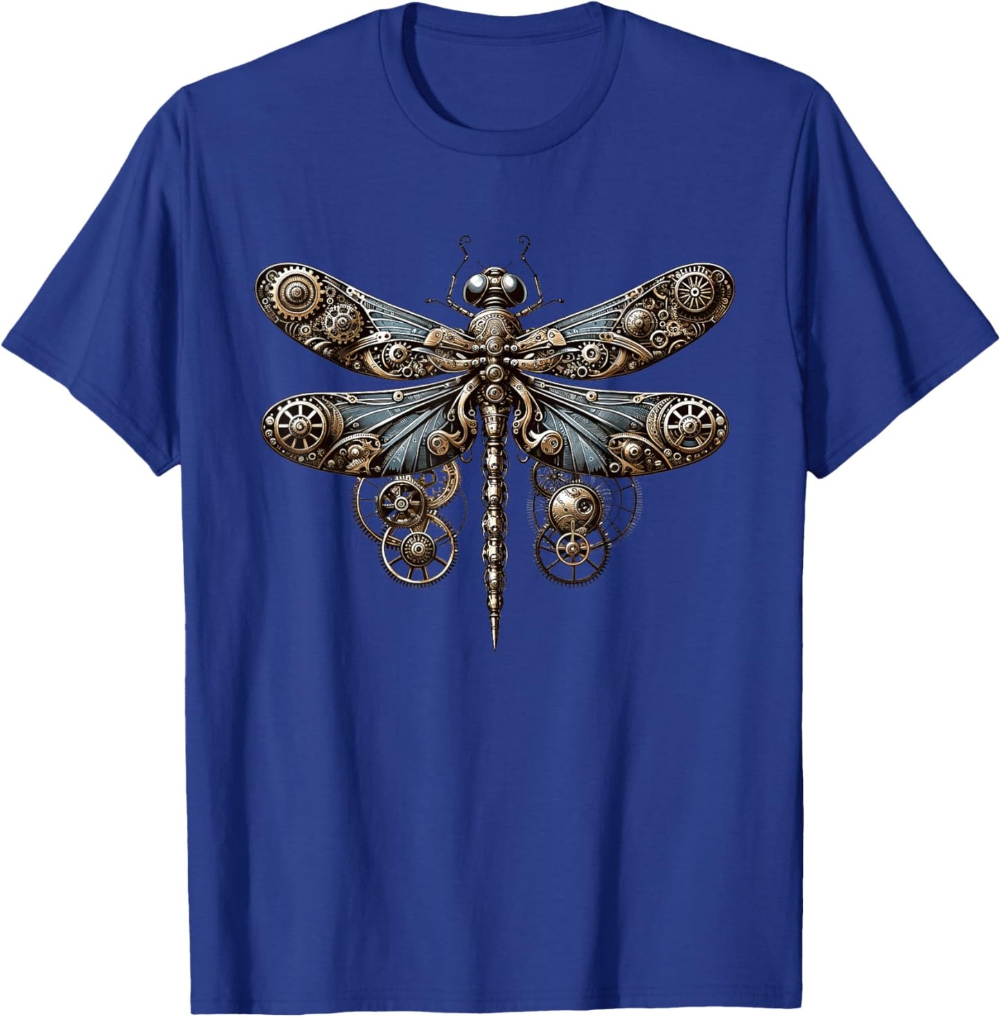 Elegant Mechanical Dragonfly in Steampunk Splendor T-Shirt - T-Shirt | Royal