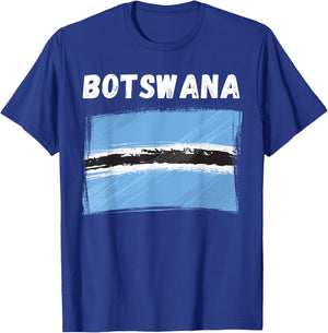 Botswana Flag Vintage Grunge Batswana Flag Botswana Souvenir T-Shirt - T-Shirt | Royal