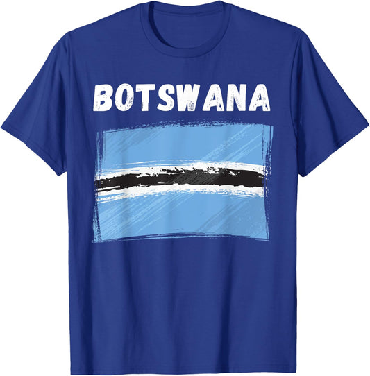 Botswana Flag Vintage Grunge Batswana Flag Botswana Souvenir T-Shirt - T-Shirt | Royal