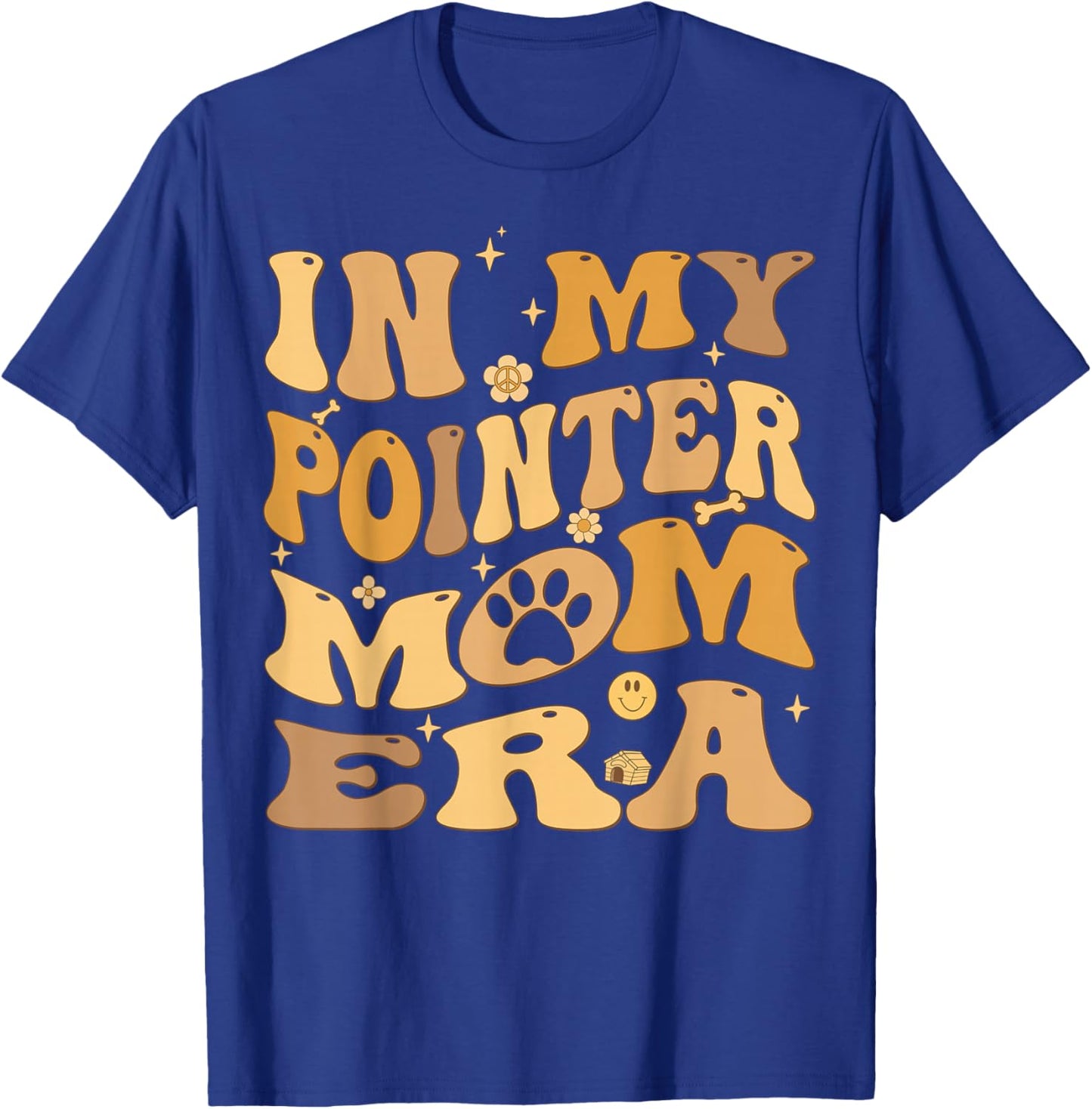 In My Pointer Mom Era Groovy English Pointer Dog T-Shirt - T-Shirt | Royal