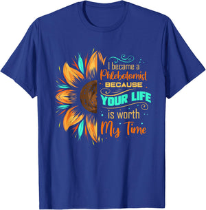 Phlebotomist Sunflower Phlebotomy Technician T-Shirt - T-Shirt | Royal