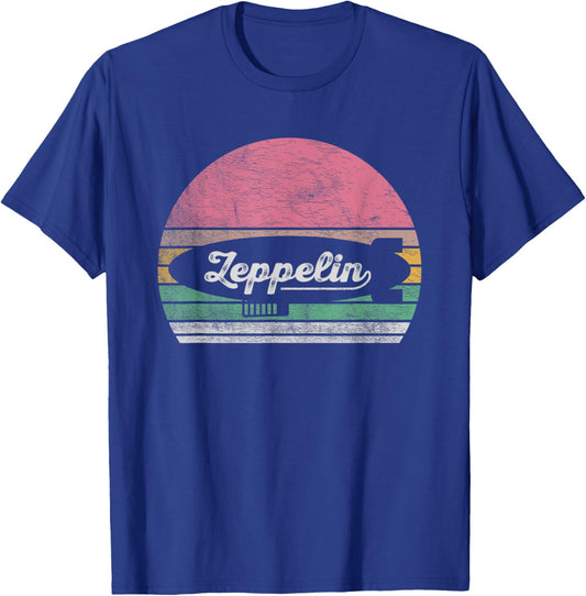 Zeppelin Retro Colorful Graphic Design T-Shirt - T-Shirt | Royal