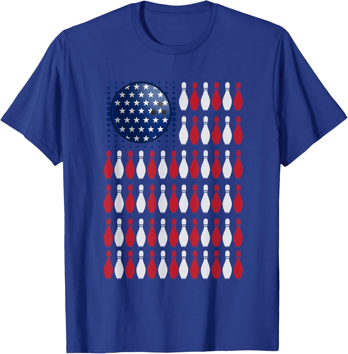 American Flag Bowling | Bowler Gifts for Bowling Team T-Shirt - T-Shirt | Royal