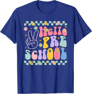 Hello preschool Back To School Teachers Boys Girls Kids T-Shirt - T-Shirt | Royal