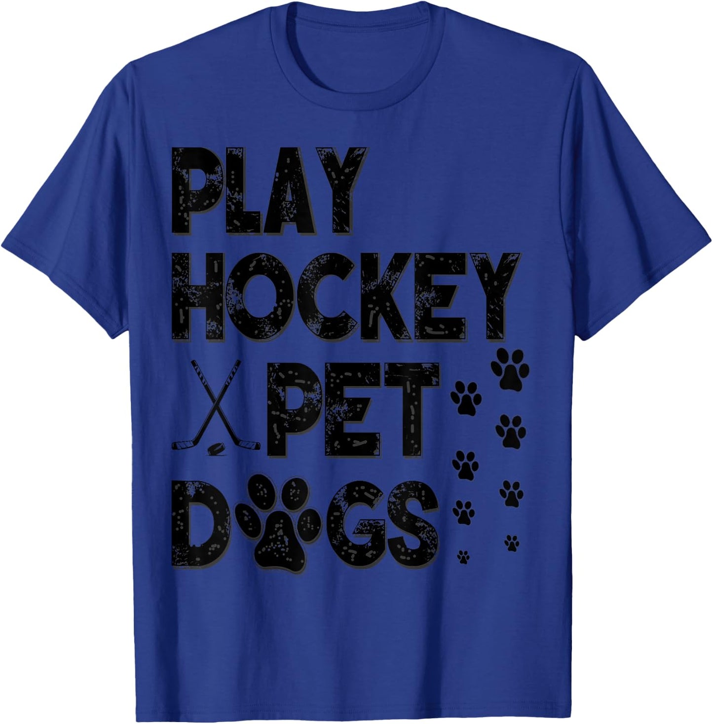 Play Hockey Pet Dogs T-Shirt - T-Shirt | Royal