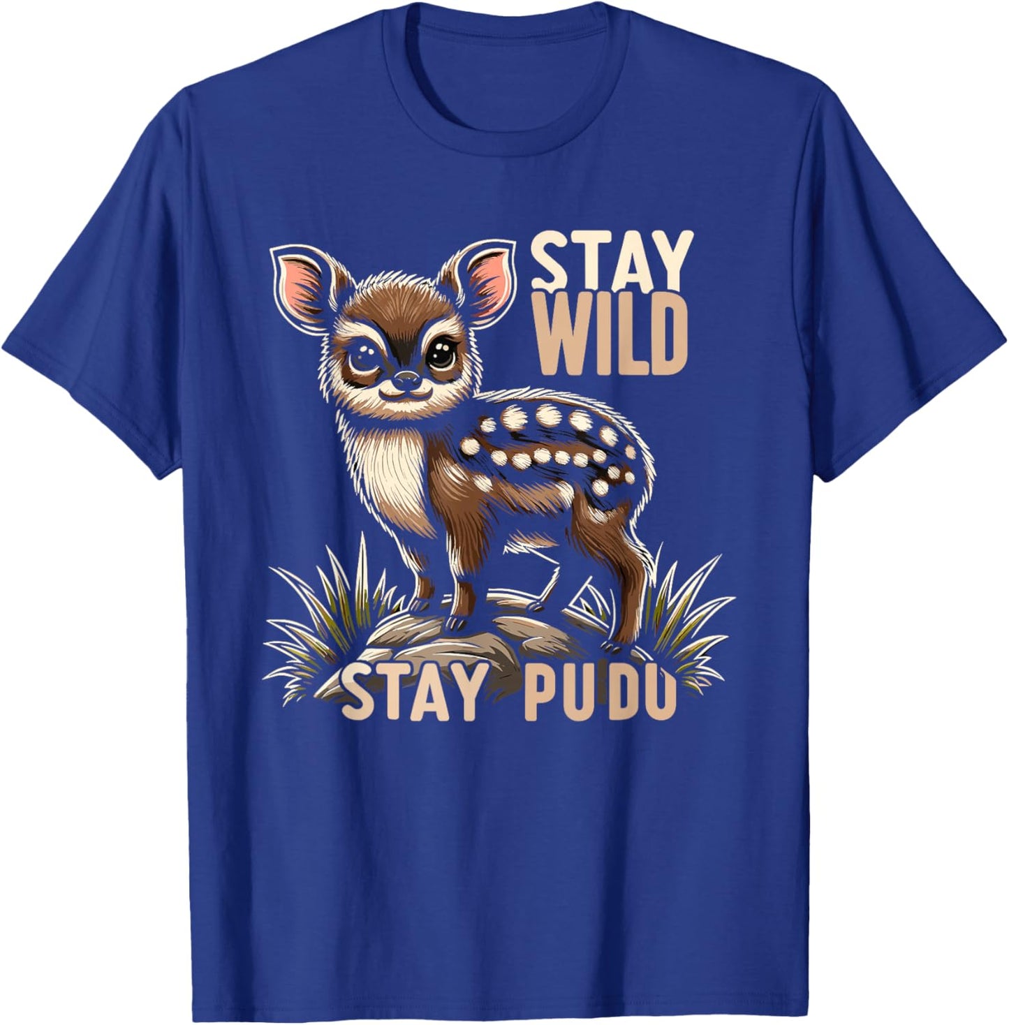 Cute Pudu Deer South America cartoon deer nature gift T-Shirt - T-Shirt | Royal