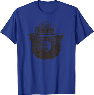 Smokey Bear Portrait Vintage Forest Fire Prevention PSA T-Shirt - T-Shirt | Royal