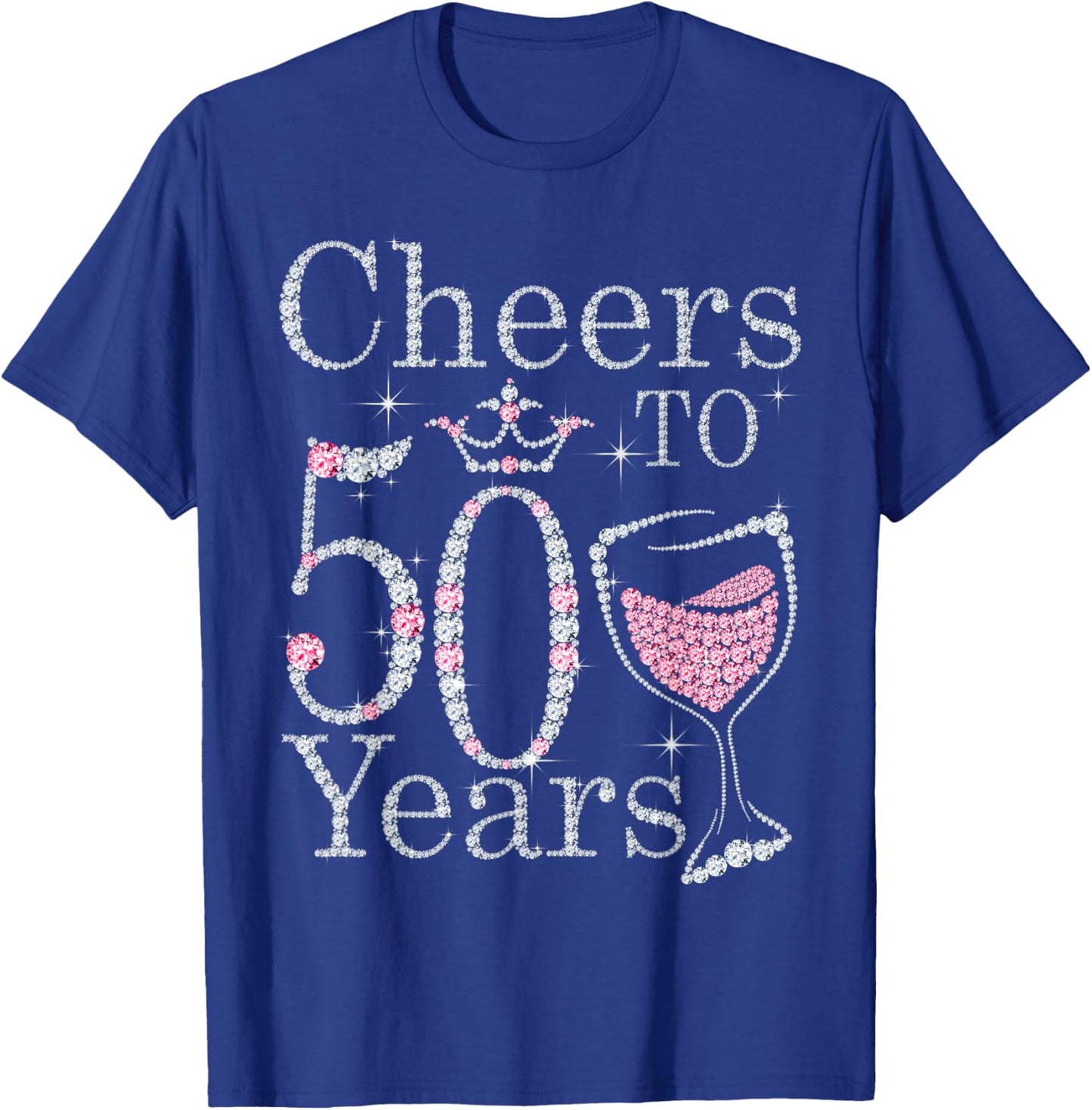 Cheers to 50 Years 1972 50Th Birthday Gift T-Shirt - T-Shirt | Royal